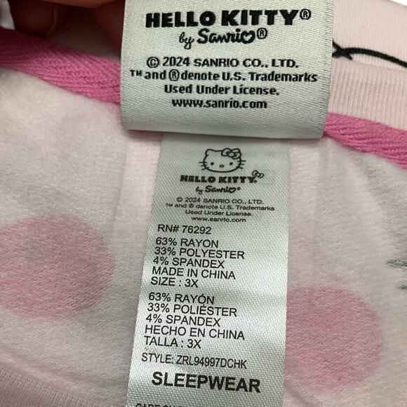 Hello Kitty Women's Pajama Set Pink Size 3X NWT - Picture 5 of 10
